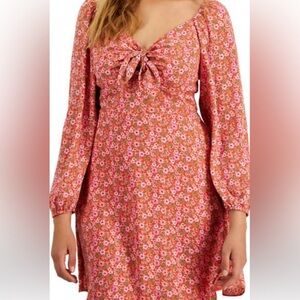 Floral Pink Mini Dress